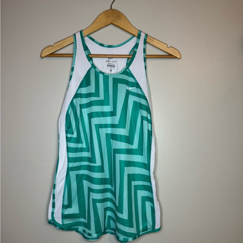 Nike Dri Fit Green‎ Geometric Racerback Tank Small